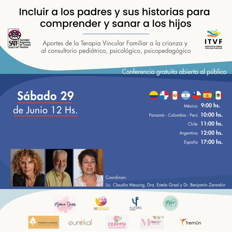 ITVF, charla gratuita. Incluir a los padres y sus historias para comprender y sanar a los hijos.
